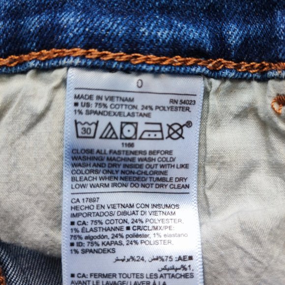 Old Navy boyfriend mid-rise jean short button fly blue women's size 0 - Picture 5 of 5